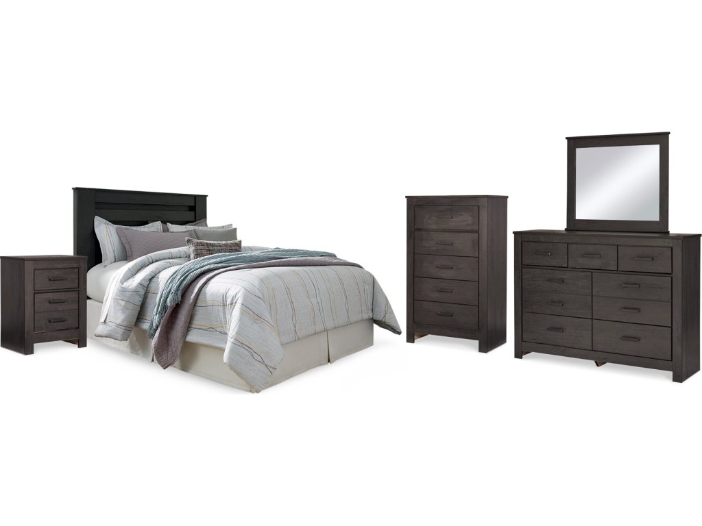 Brinxton King Panel Headboard, Dresser, Mirror, Chest and 2 Nightstands - main image