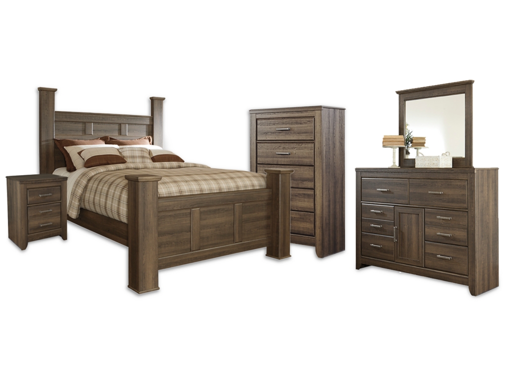 Juararo Queen Poster Bed, Dresser, Mirror, Chest and Nightstand - main image