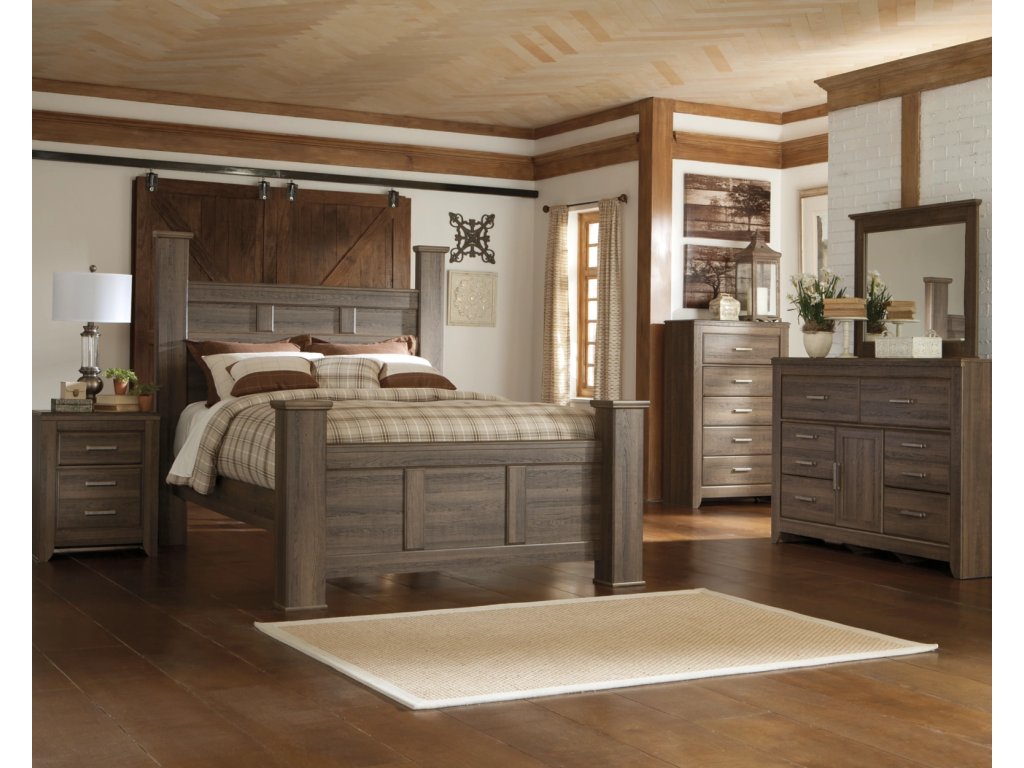 Juararo Queen Poster Bed, Dresser, Mirror, Chest and 2 Nightstands - image 17