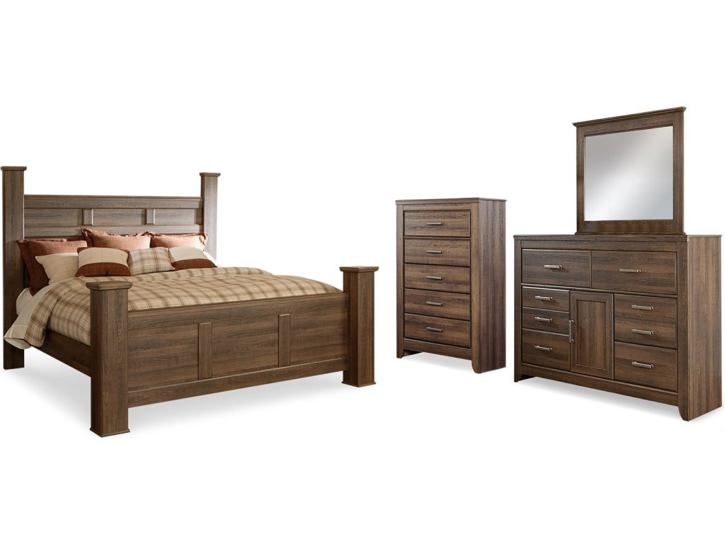 Juararo King Poster Bed, Dresser, Mirror and Chest - main image