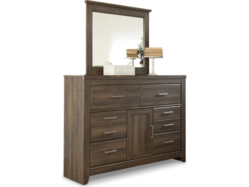 Juararo Queen Poster Bed with Mirrored Dresser and Nightstand - image 3