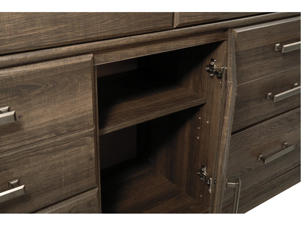 Juararo Queen Poster Bed with Mirrored Dresser and 2 Nightstands - image 7