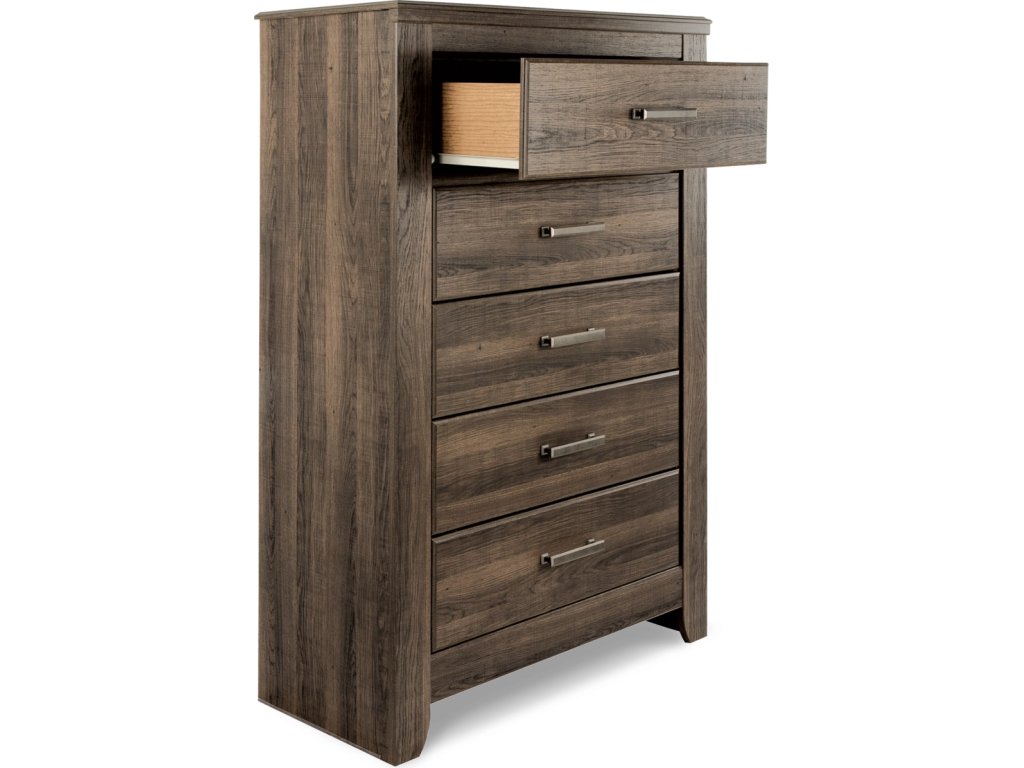 Juararo California King Poster Bed, Dresser, Mirror, Chest and 2 Nightstands - image 4