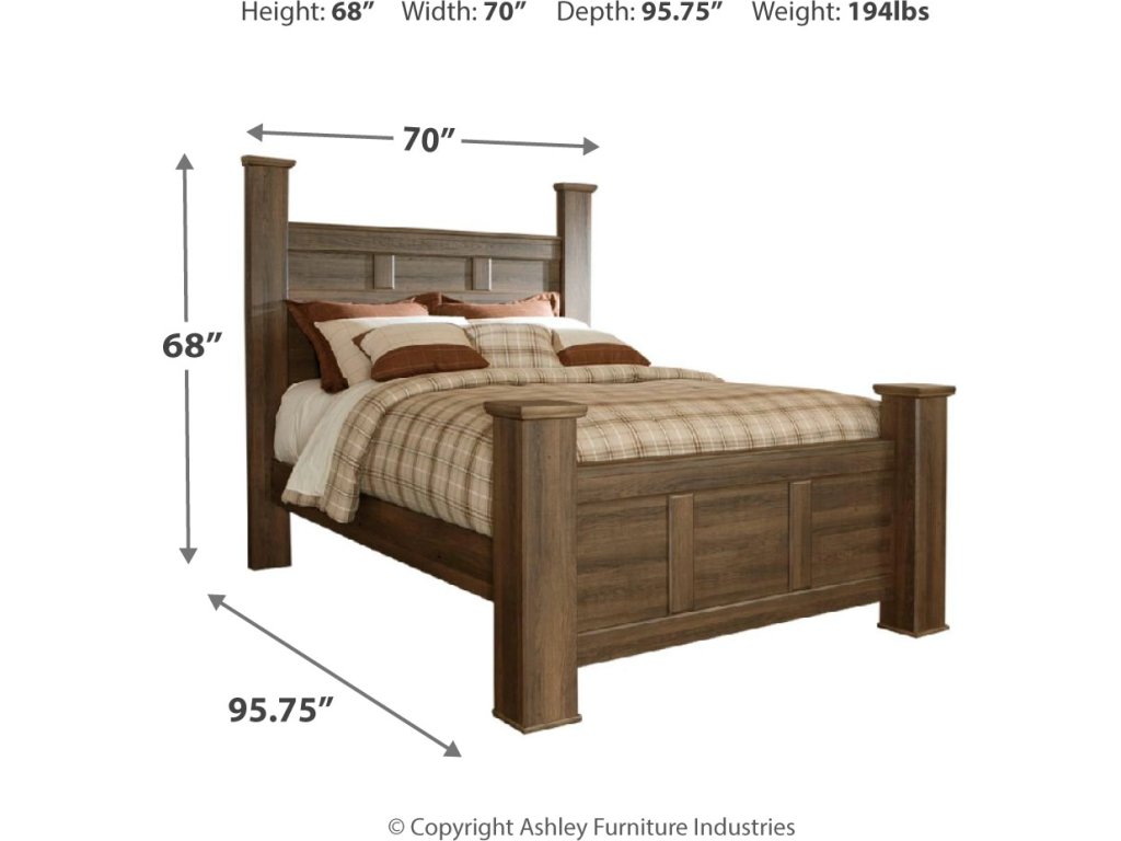 Juararo Queen Poster Bed with Mirrored Dresser and Nightstand - image 5