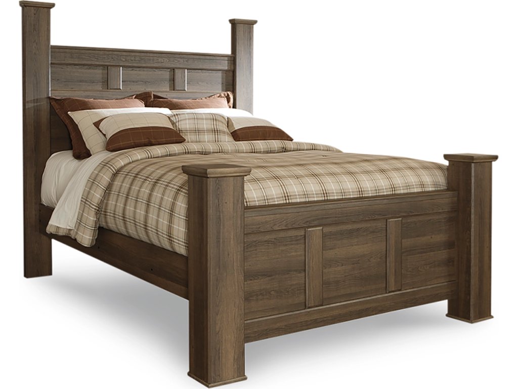 Juararo Queen Poster Bed with Mirrored Dresser and Nightstand - image 2