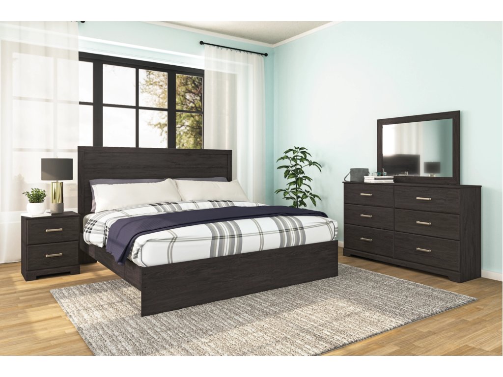 Belachime King Panel Bed and Nightstand - image 9