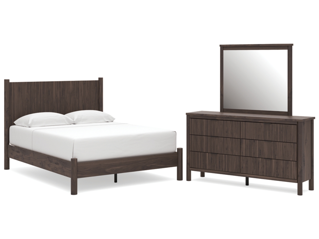 Pamytta Queen Panel Platform Bed, Dresser and Mirror - main image