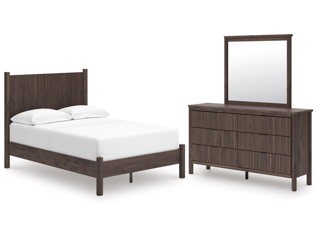Pamytta Full Panel Platform Bed, Dresser and Mirror - main image
