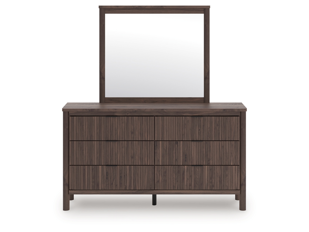 Pamytta Twin Upholstered Panel Bed, Dresser and Mirror - image 1