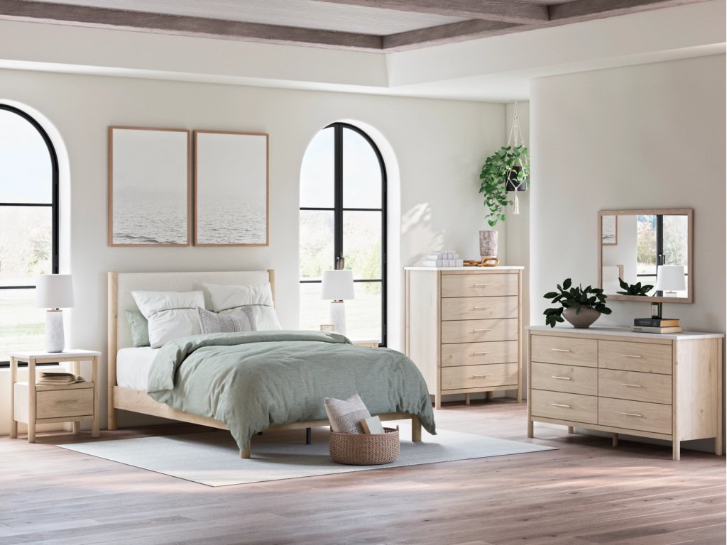 Cadmori Queen Upholstered Panel Bed - image 10