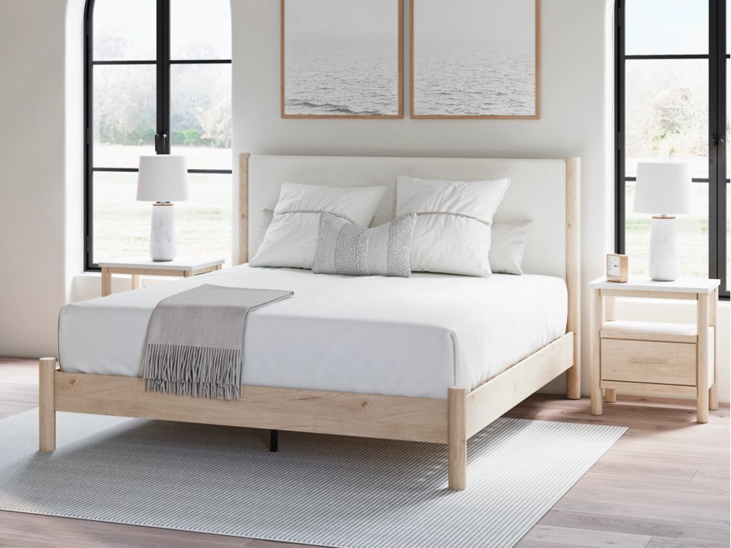 Cadmori King Upholstered Panel Bed - image 1