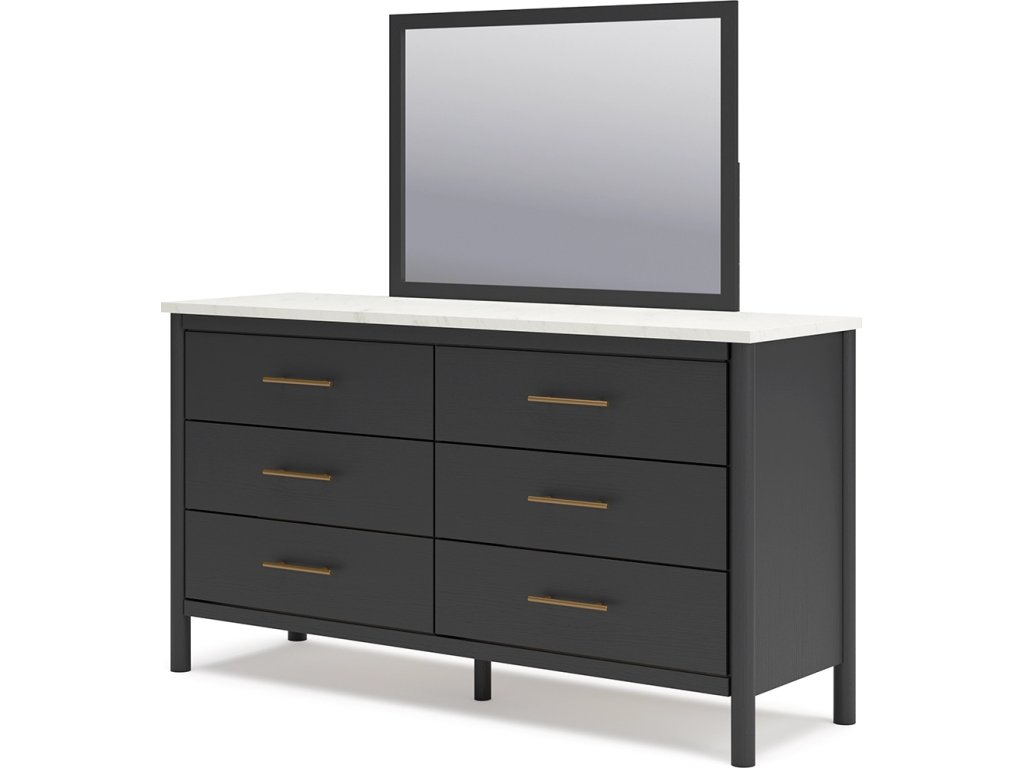 Cadmori King Upholstered Panel Bed, Dresser and Mirror - image 4