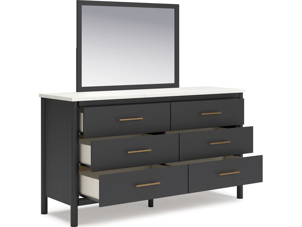 Cadmori King Upholstered Panel Bed, Dresser and Mirror - image 2