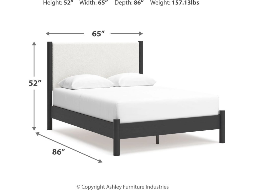 Cadmori Queen Upholstered Panel Bed, Dresser and Mirror - image 16