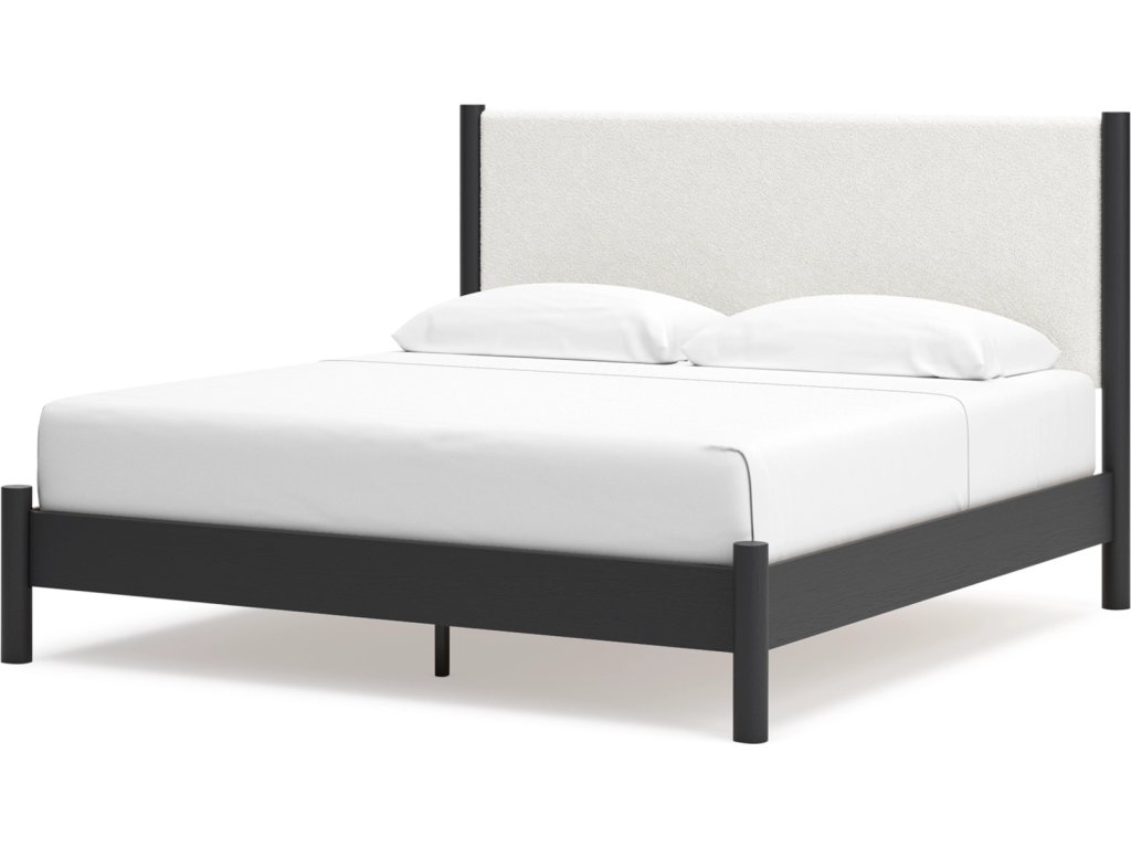 Cadmori King Upholstered Panel Bed, Dresser and Mirror - image 9