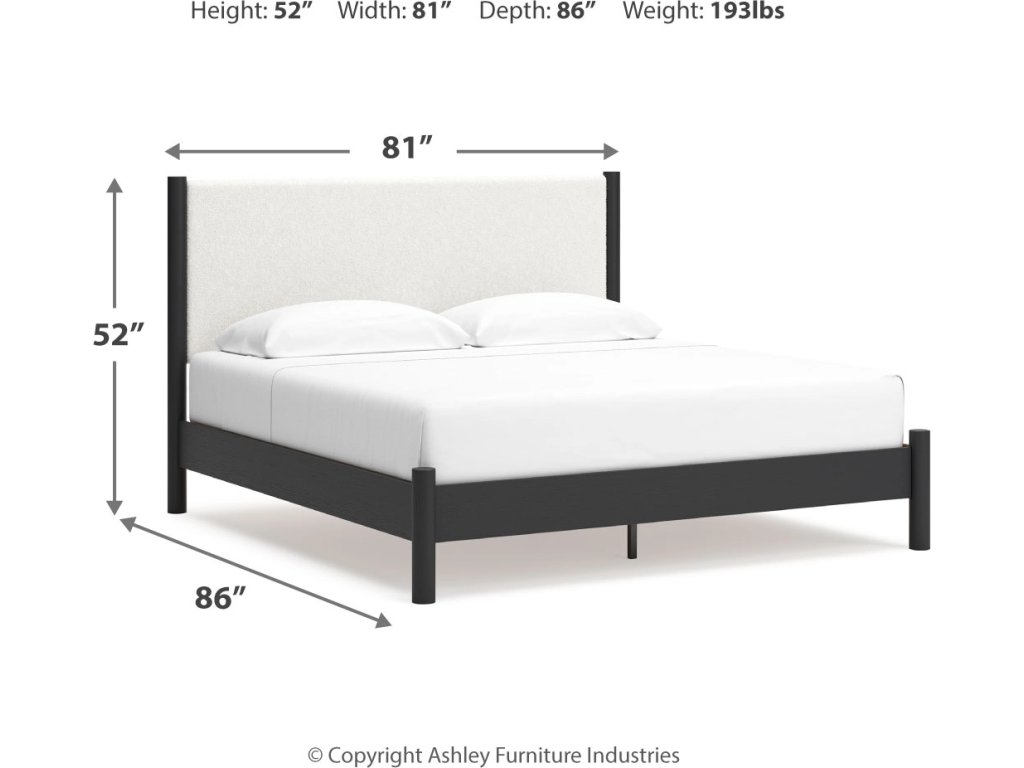 Cadmori King Upholstered Panel Bed, Dresser and Mirror - image 15