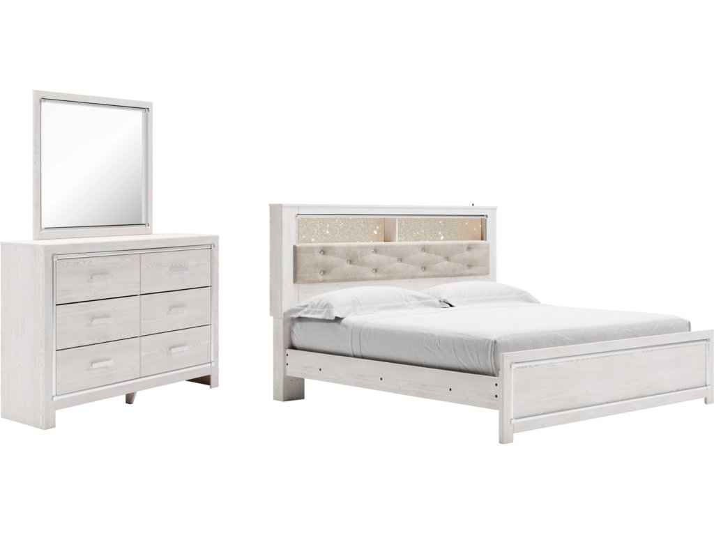 Altyra King Panel Bookcase Bed, Dresser and Mirror - image 1