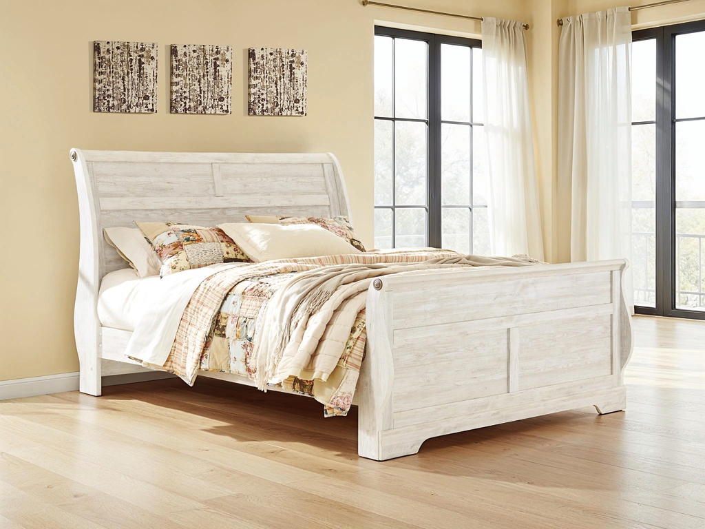 Willowton King Sleigh Bed, Dresser, Mirror, Chest and 2 Nightstands - image 12