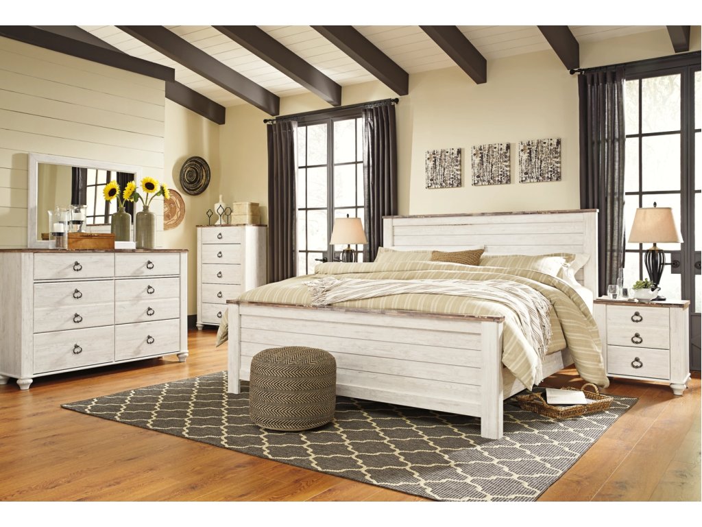 Willowton King Panel Bed, Dresser, Mirror, and Nightstand - image 8