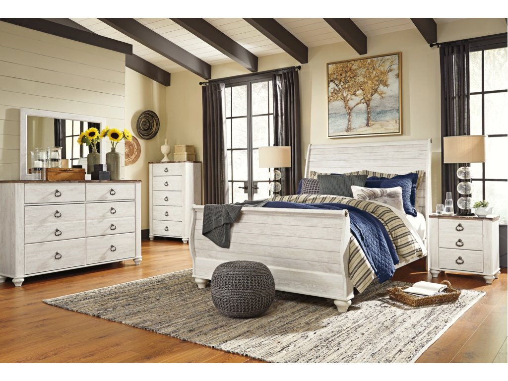 Willowton Queen Sleigh Bed, 2 Dressers, Mirror, Chest and 2 Nightstands - image 10