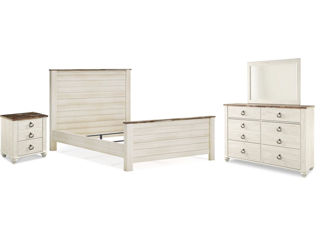 Willowton Queen Panel Bed, Dresser, Mirror, and Nightstand - main image