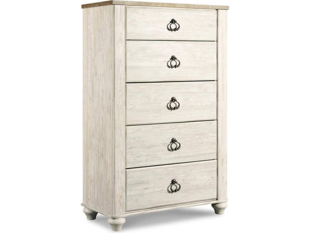 Willowton King Sleigh Bed, Dresser, Mirror and Chest - image 3