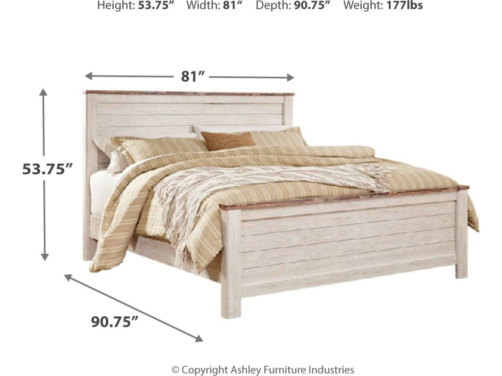 Willowton King Panel Bed, Dresser, Mirror, and Nightstand - image 6