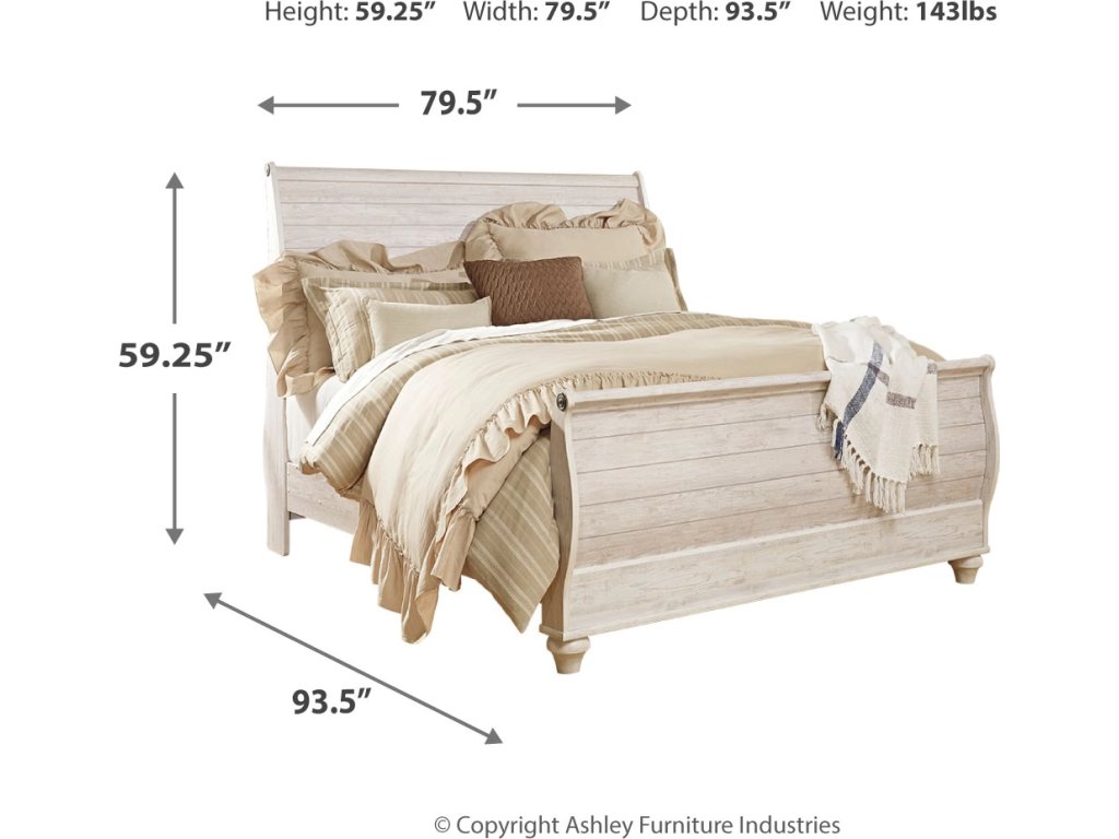 Willowton King Sleigh Bed, Dresser and Nightstand - image 8
