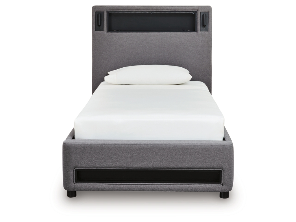 Verishaw Twin Upholstered Bed with Wireless Audio - image 3