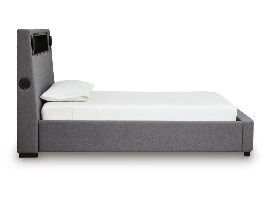 Verishaw Twin Upholstered Bed with Wireless Audio - image 4