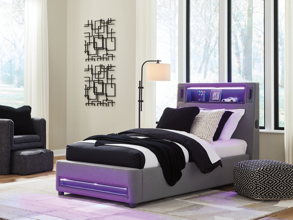 Verishaw Twin Upholstered Bed with Wireless Audio - image 9