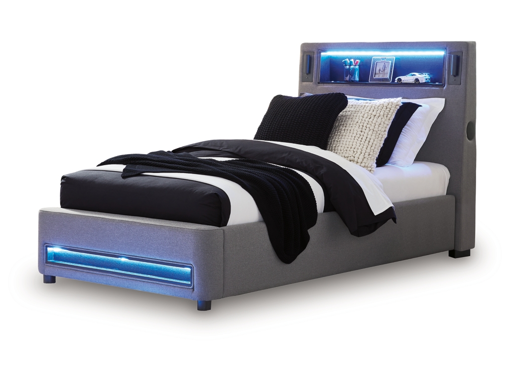 Verishaw Twin Upholstered Bed with Wireless Audio - image 5