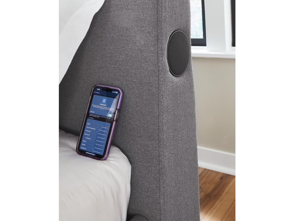 Verishaw Twin Upholstered Bed with Wireless Audio - image 10