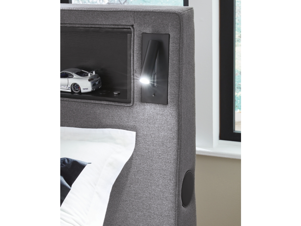 Verishaw Twin Upholstered Bed with Wireless Audio - image 12