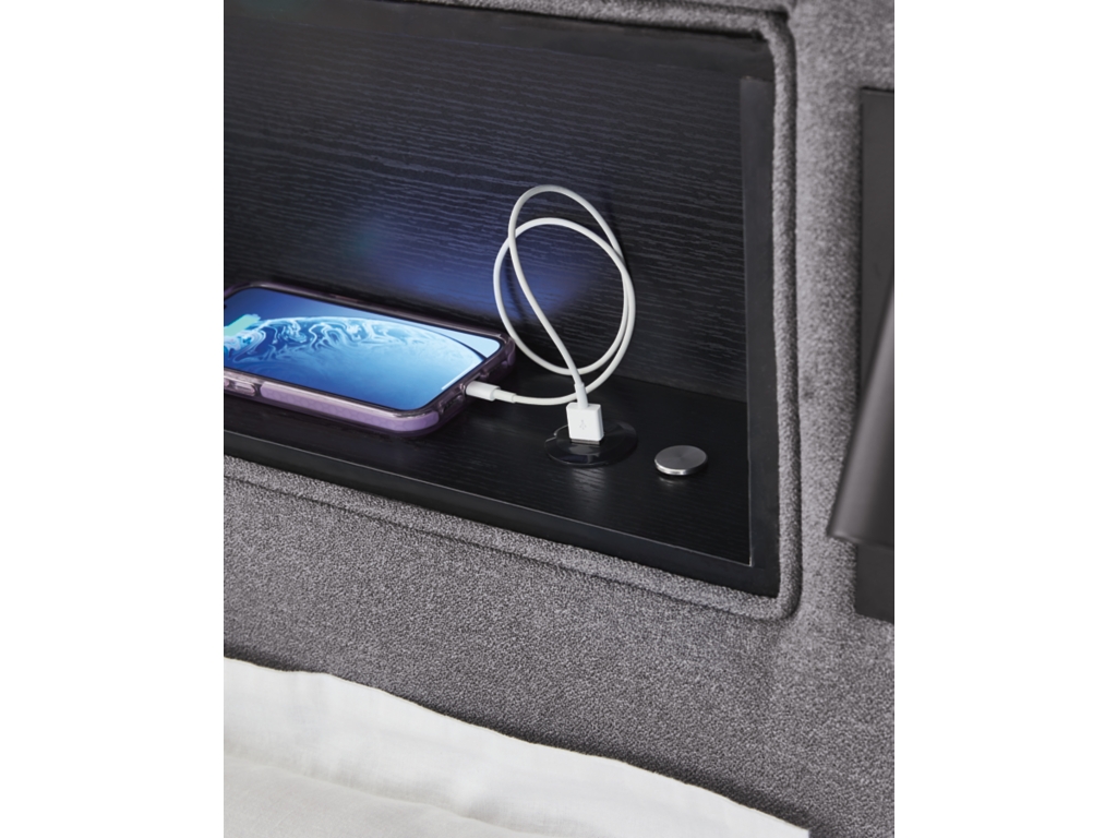 Verishaw Twin Upholstered Bed with Wireless Audio - image 14
