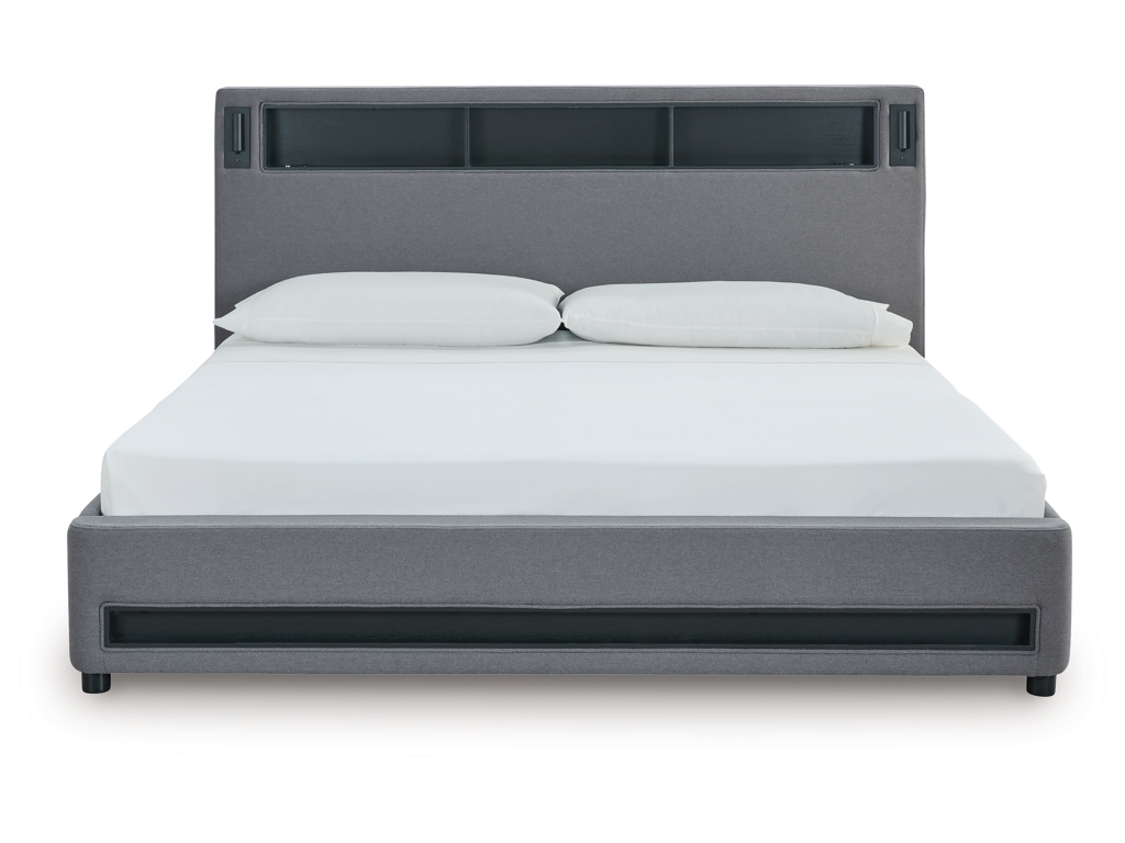 Verishaw King Upholstered Bed with Wireless Audio - image 6