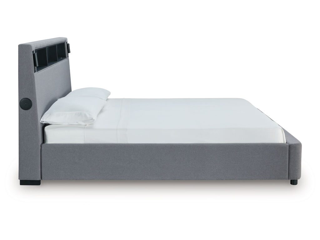Verishaw King Upholstered Bed with Wireless Audio - image 8