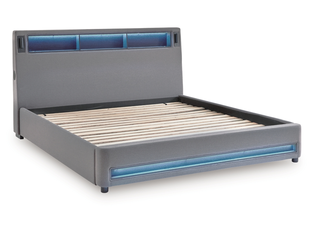 Verishaw King Upholstered Bed with Wireless Audio - image 3