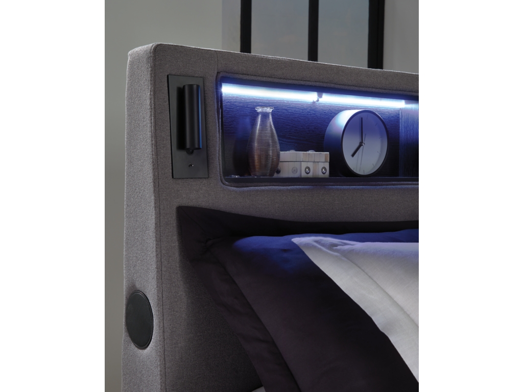 Verishaw King Upholstered Bed with Wireless Audio - image 14