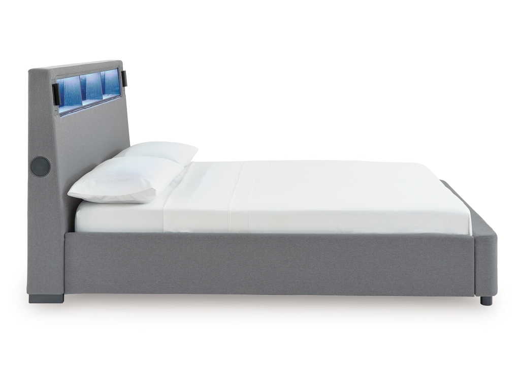 Verishaw King Upholstered Bed with Wireless Audio - image 7