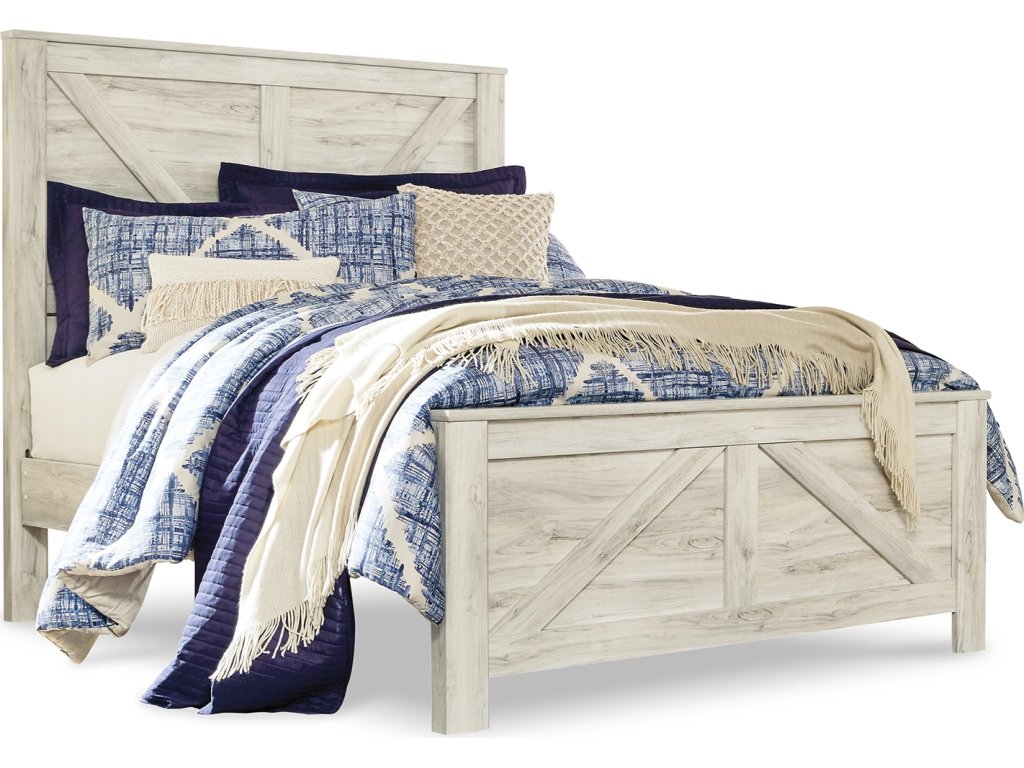 Bellaby Queen Crossbuck Panel Bed, Dresser, Mirror and 2 Nightstands - image 1
