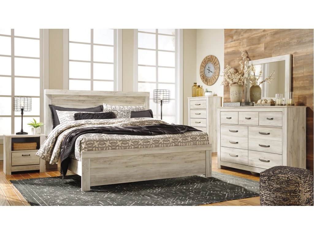 Bellaby King Panel Bed, Dresser, Mirror, Chest and 2 Nightstands - main image