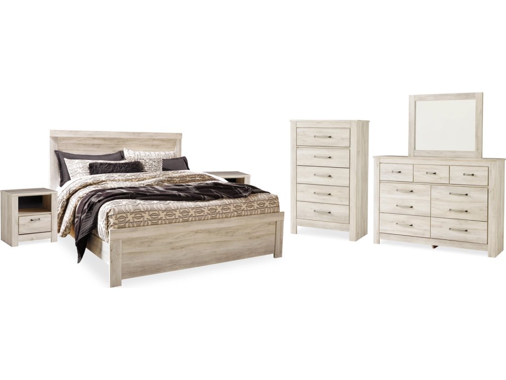 Bellaby King Panel Bed, Dresser, Mirror, Chest and 2 Nightstands - image 1