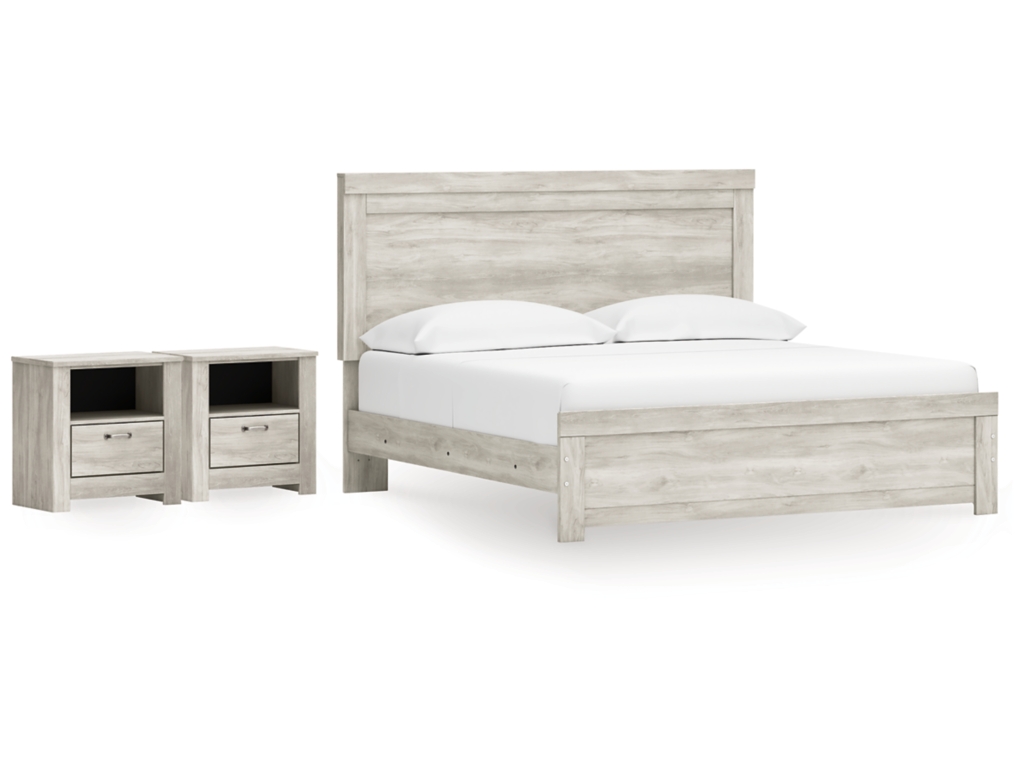 Bellaby King Panel Bed and 2 Nightstands - main image