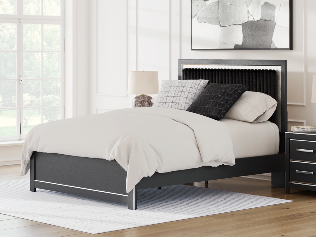 Zuraleus Queen Upholstered Panel Platform Bed - image 1