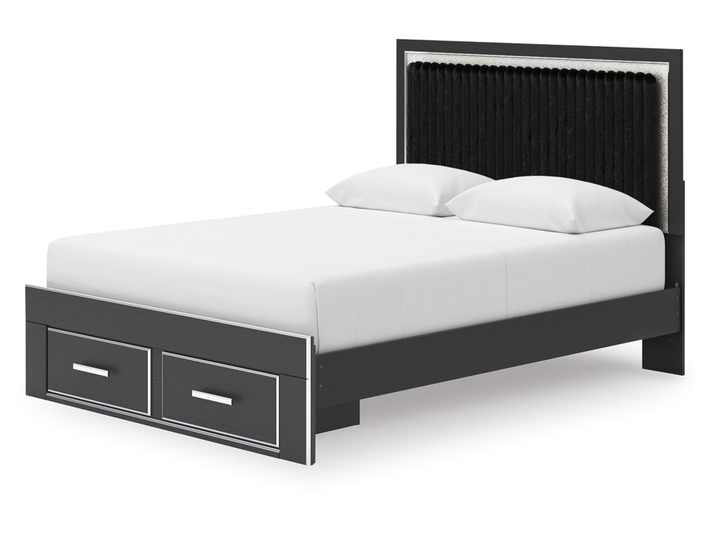 Zuraleus Queen Upholstered Panel Platform Storage Bed, Dresser and Mirror - image 14