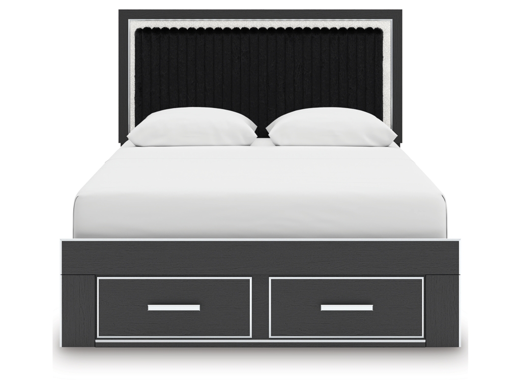 Zuraleus Queen Upholstered Panel Platform Storage Bed, Dresser and Mirror - image 8