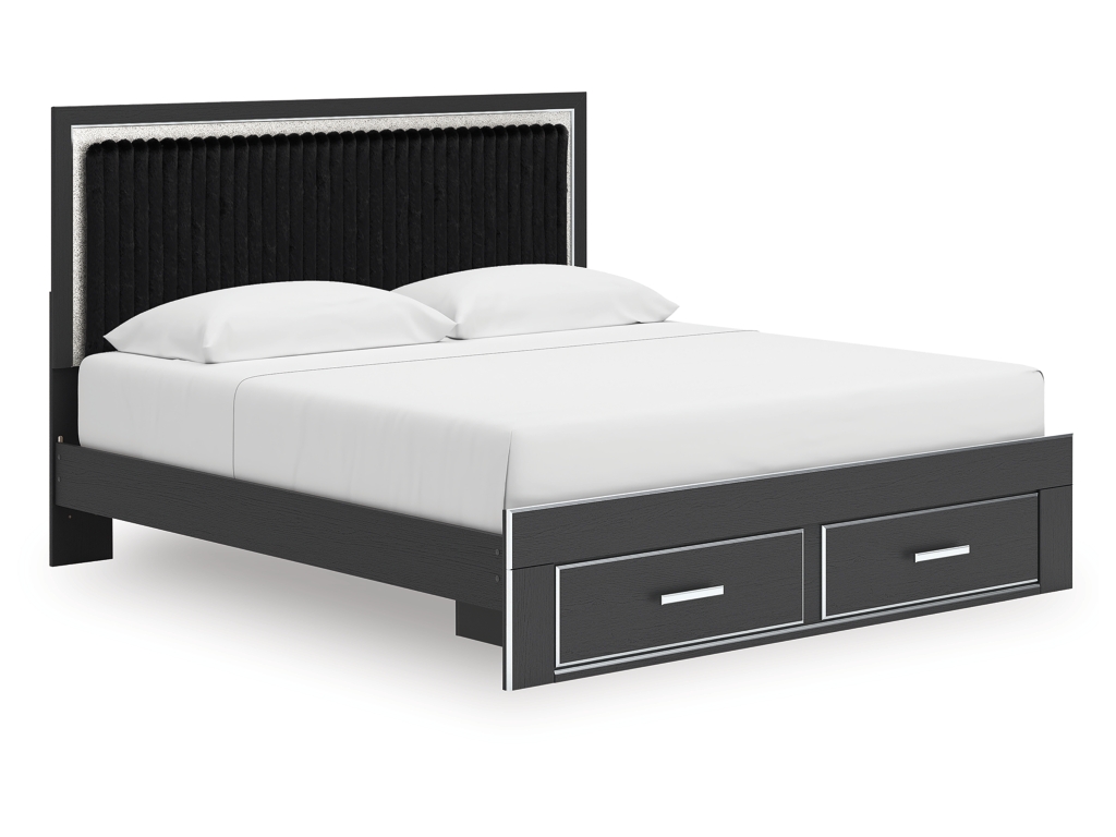 Zuraleus King Upholstered Panel Platform Storage Bed - main image