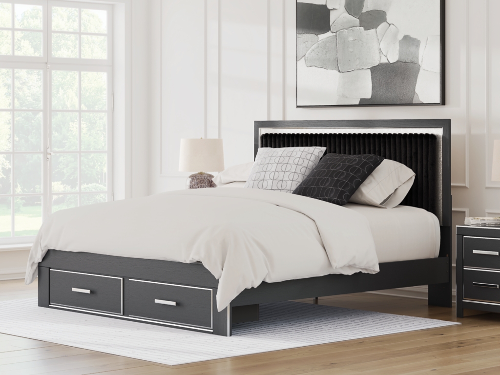 Zuraleus King Upholstered Panel Platform Storage Bed - image 1