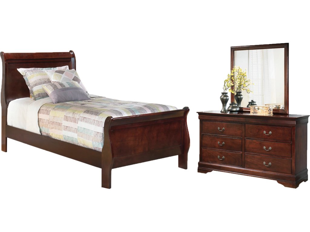 Alisdair Twin Sleigh Bed, Dresser and Mirror - main image